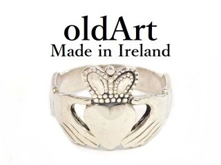 アイルランド製伝統的な指輪クラダリングスターリングシルバーメンズ17.5号ホールマーク刻印【M-12282】