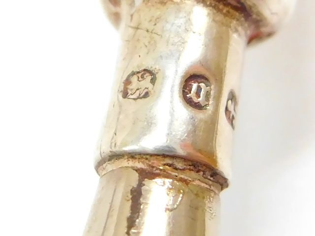 1913年 英国アンティーク 純銀ハンドル シューホーン ボタンフックセット ケース入 J & R Griffin