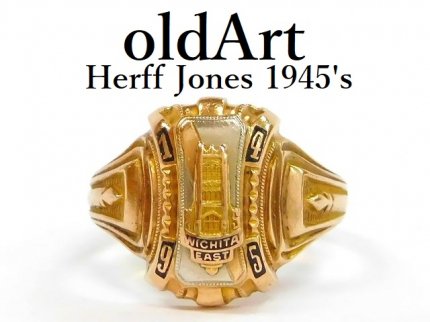 1940年 Herff Jones社製 米国 ヴィンテージ クラスリング K10