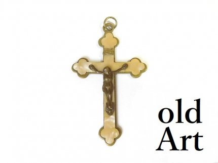 アンティークロザリオイエスキリスト十字架クロスメダイペンダント 