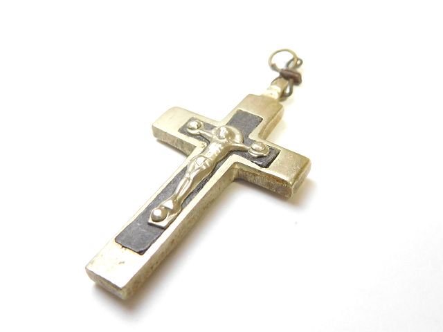 アンティークロザリオイエスキリスト十字架クロスメダイペンダント