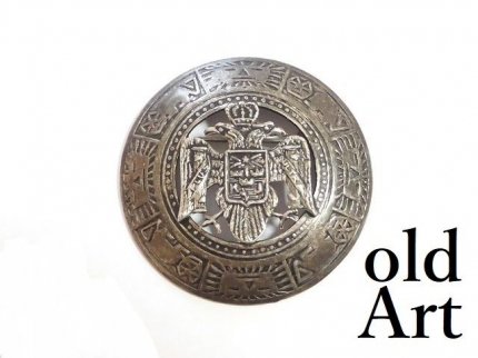 ヴィンテージペルー製インカ文明白頭鷲王冠シルバー925製銀細工ピン