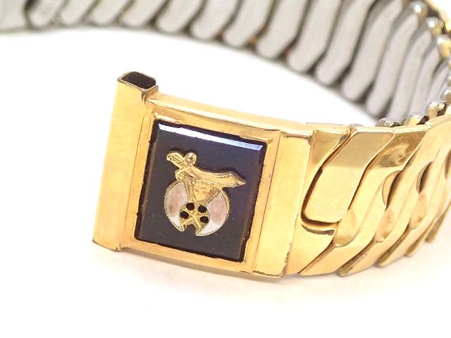 USA製ヴィンテージ1950年代フリーメイソンシュライナー金張り腕時計