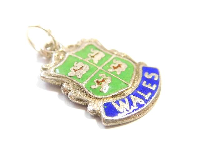 英国製イギリス1965年製造ヴィンテージウェールズWALES紋章シルバー製 