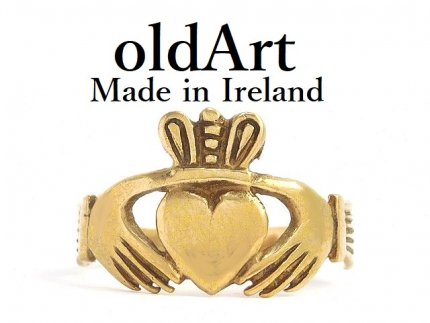 アイルランド製伝統的な指輪Claddagh Ringクラダリング9金無垢11号ホールマーク9CTゴールド 刻印【M-14213】-名古屋覚王山店oldArtオールドアート