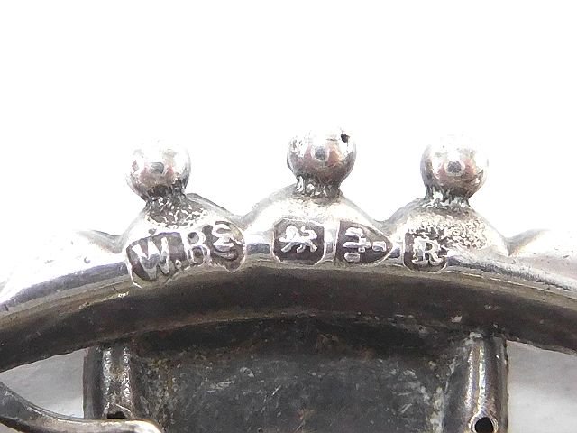 英国イギリス製1900年WBs工房ヴィクトリアンアンティーク純銀彫刻 