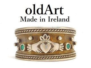 アイルランド製ヴィンテージ1970年代伝統的Claddagh Ringクラダリングスターリングシルバー製メンズ指輪【20.8号】【M-14498】