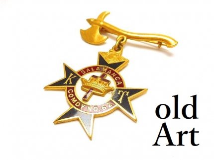 USA製1930年代アンティークフリーメイソンテンプル騎士団勲章バッジ