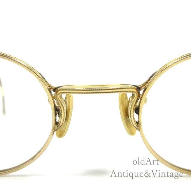 USA製1930sAmericanOpticalアメリカンオプティカルFUL-VUEラウンドフレームメガネ眼鏡1/10-12KGF  GOLD【42□21】【N-20005】- Antique ＆ Vintage shop oldArt オールドアート