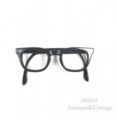 USA製1960年代Bausch&LombボシュロムヴィンテージUSS黒縁メガネ眼鏡 