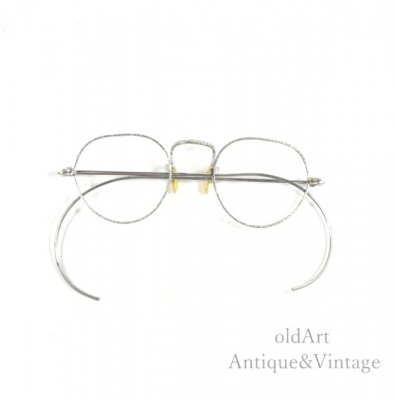 アメリカ製ヴィンテージ30-40sメガネ眼鏡40ー20 Silver【N-200094 
