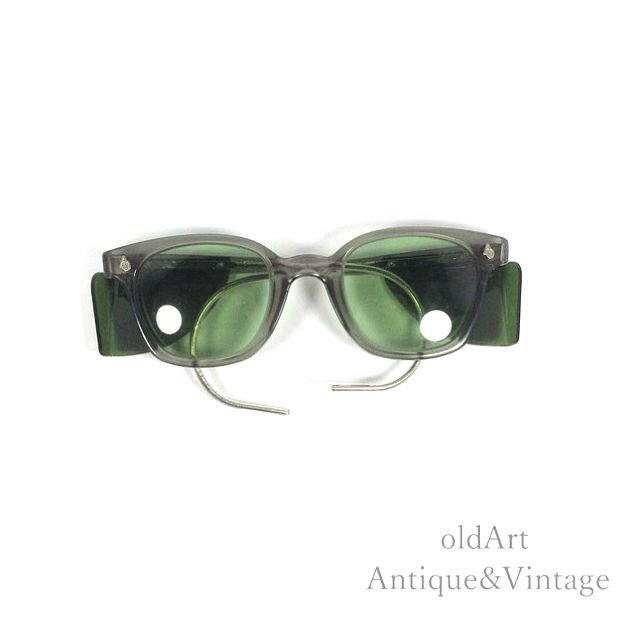 AmericanOpticalアメリカンオプティカルSAFETYヴィンテージ50'sメガネ眼鏡48ー24 Silvercolor【N-20125】-  Antique ＆ Vintage shop oldArt オールドアート