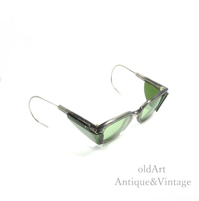 AmericanOpticalアメリカンオプティカルSAFETYヴィンテージ50'sメガネ眼鏡48ー24 Silvercolor【N-20125】-  Antique ＆ Vintage shop oldArt オールドアート