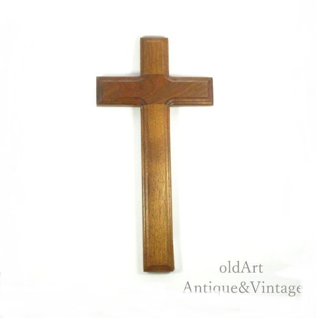 アメリカ製イエスキリスト十字架クロスカトリック木製壁掛けオブジェ 