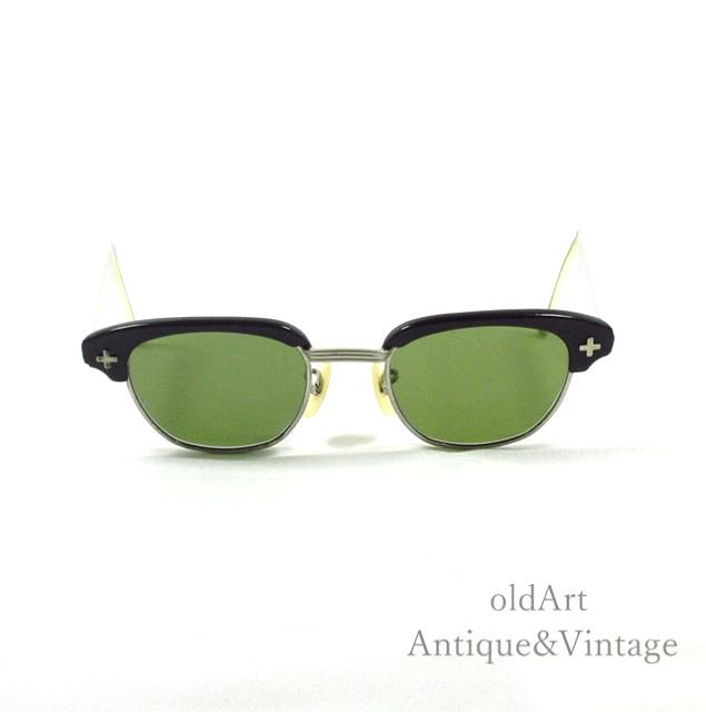 Bausch&LombボシュロムヴィンテージSAFETY50'sメガネ眼鏡44ー20【N-20261】-Antique & Vintage shop  oldArt