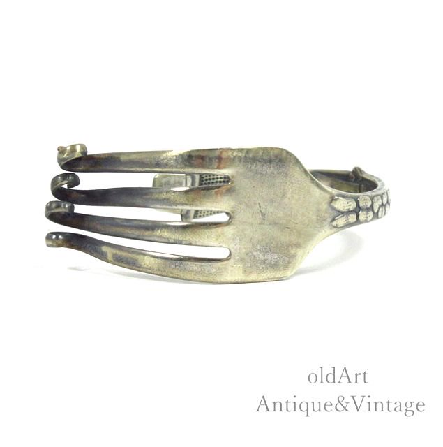 USA製1940年代ヴィンテージＭr.Peanut真鍮製SILVERPLATEフォークバングル【N-20430】-Antique & Vintage  oldArt オールドアート