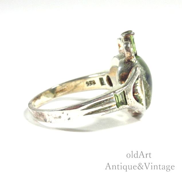 アイルランド製伝統的な指輪クラダリングコネマラ大理石スターリング ...