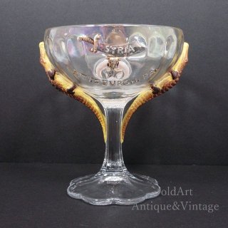USA製1910年エドワーディアンアンティークフリーメイソンシュライナー豪華ガラス製シャンパングラス【N-20842】 