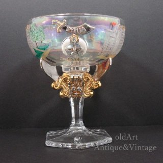 USA製1911年エドワーディアンアンティークフリーメイソンシュライナー豪華ガラス製シャンパングラス【N-20844】 