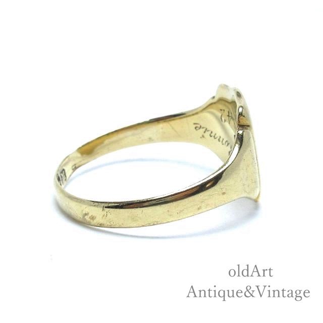 英国ヴィンテージジュエリー 「LOVE」彫刻 9ctゴールド リング 指輪