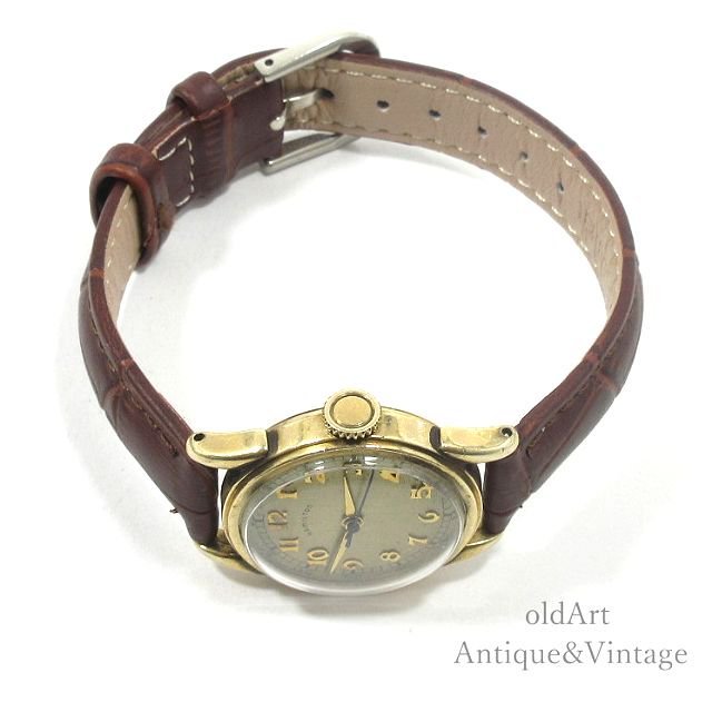 USA1950年代ヴィンテージHAMILTONハミルトンラウンド型10KGF金張り手巻き式メンズウォッチ腕時計【N-20905】-Antique u0026  Vintage shop oldArt オールドアート
