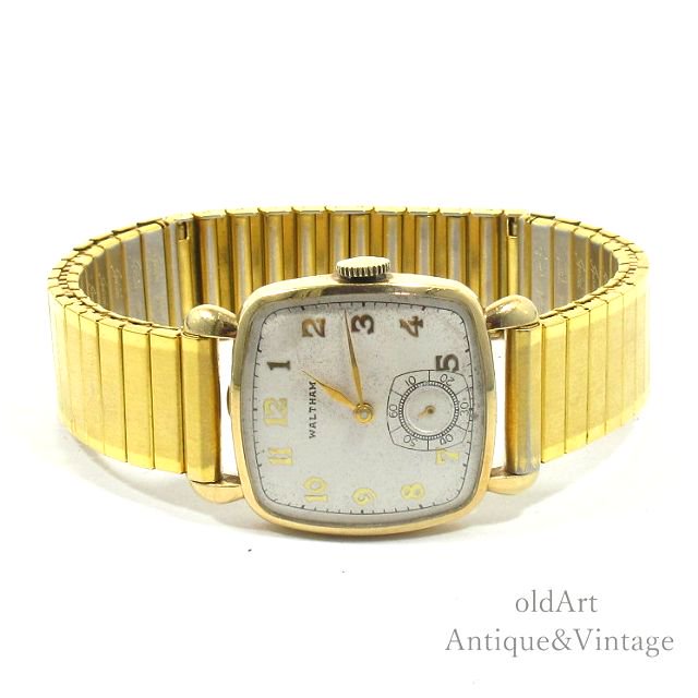 USA1950年代WALTHAMウォルサムアンティークスモセコ10KGF金張り手巻き式腕時計メンズウォッチ【N-21033】 -Antique &  Vintage shop oldArt オールドアート