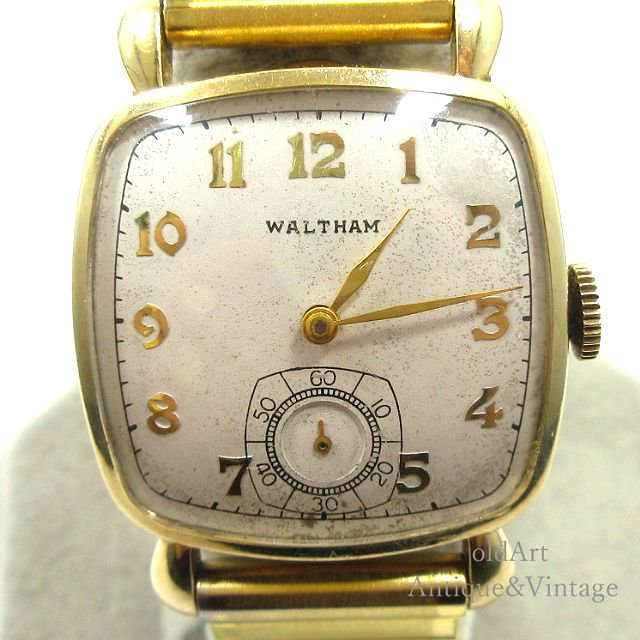 ウォルサム極上品★1950年代頃 ウォルサム白文字盤 10金メッキ アンティーク手巻腕時計
