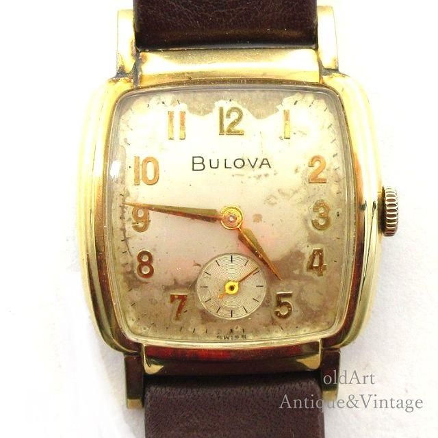 BULOVA◆手巻腕時計/アナログ/-/WHT/GLD//