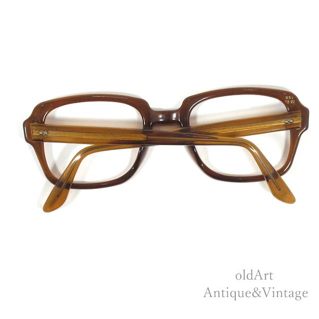 Usa製1980年代uss Military Officialヴィンテージブラウンフレームメガネ眼鏡【52 22】【n 21051】 Antique ＆ Vintage Shop