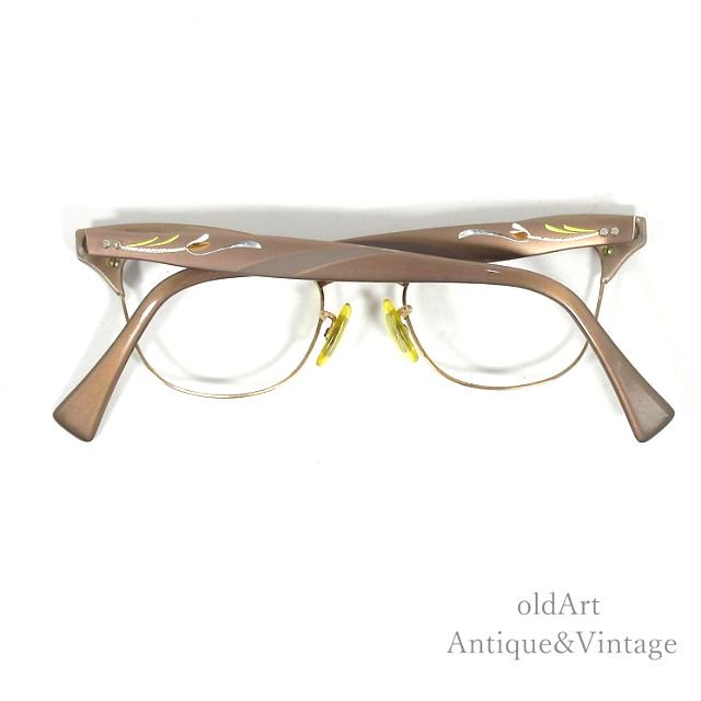 USA製1950'sAmericanOpticalアメリカンオプティカルALUMブローモデルヴィンテージメガネ眼鏡フレーム5  1/2【4418】【N-21063】 - Antique ＆ Vintage shop oldArt オールドアート