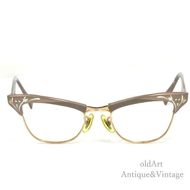 レンズカラーブラウンvintage American optical 50年代　メガネ