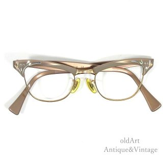 USA製1950'sAmericanOpticalアメリカンオプティカルALUMブローモデルヴィンテージメガネ眼鏡フレーム5 1/2【44□18】【N-21063】 