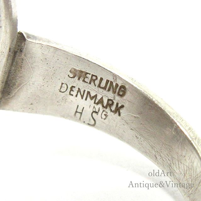 北欧デンマーク製ヴィンテージHermann  Siersbol/ハーマンシーボル葡萄の葉STERLINGシルバー銀製リング指輪【12号】【N-21248】 -Antique & Vintage  shop oldArt オールドアート