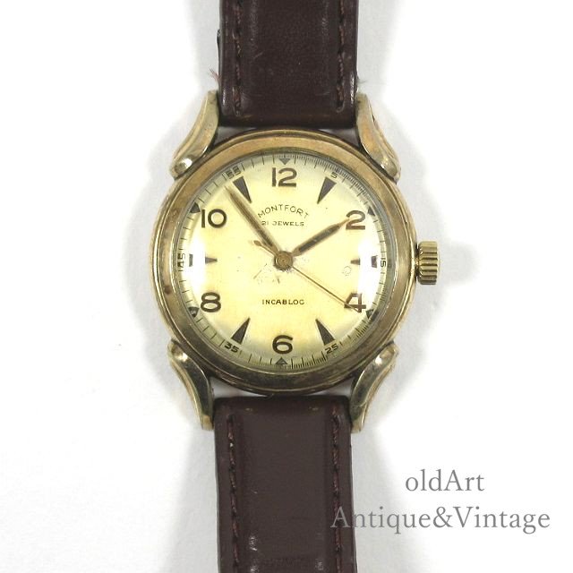 アンティーク腕時計　スイス製　エタ　1950年代　手巻き式メンズ腕時計大夢屋ー時計