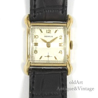 スイス製1950年代ヴィンテージBENRUSベンラススクエア10KGF金張り手巻き式メンズウォッチ腕時計【OH済み】【N-21424】