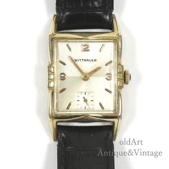 スイス製1950年代ヴィンテージWITTNAUERウィットナー10KGF金張り手巻き式メンズウォッチ腕時計【N-21425】 -Antique &  Vintage shop oldArt オールドアート