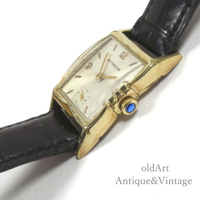スイス製1950年代ヴィンテージWITTNAUERウィットナー10KGF金張り手巻き式メンズウォッチ腕時計【N-21425】 -Antique &  Vintage shop oldArt オールドアート