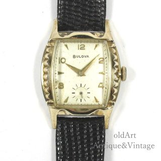 USA製1950年代ヴィンテージBulovaブローバ10KGF金張りトノー型手巻き式メンズウォッチ腕時計【N-21426】