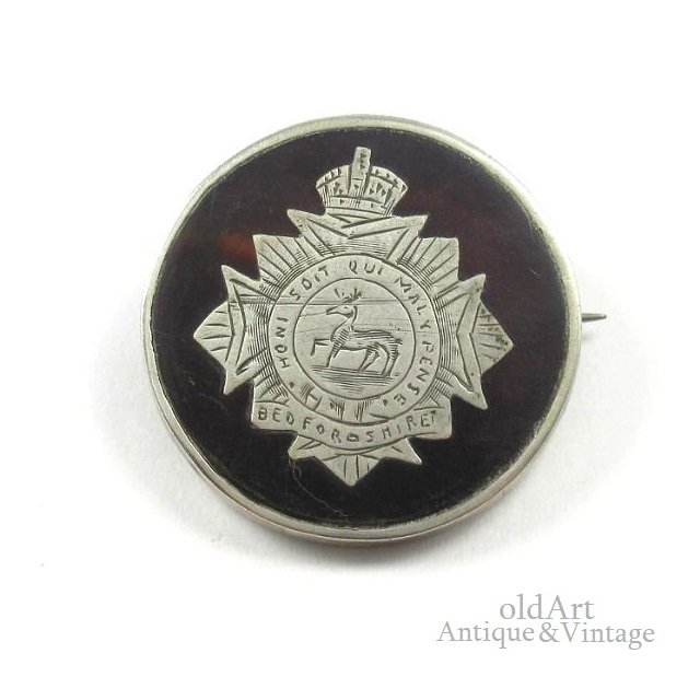 英国イギリス1916年製イギリス軍国章紋章アンティーク鼈甲アンバー 