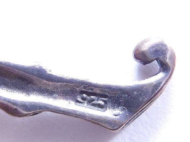 USAアメリカンヴィンテージ道化師ピエロ銀細工STERLINGシルバー製ネックレスペンダントチャーム【M-15395】 -Antique &  Vintage shop oldArt オールドアート