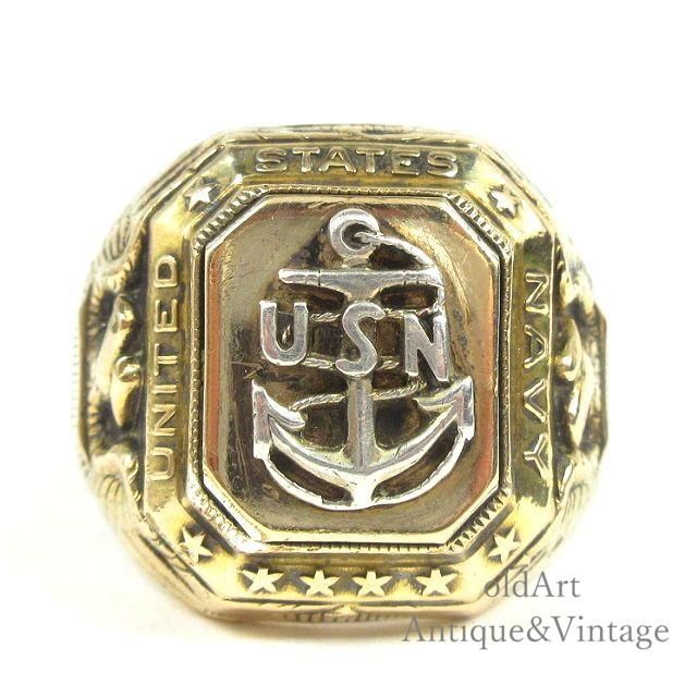 売り出し純正 vintage USN usnavy Gold ring リング ミリタリー