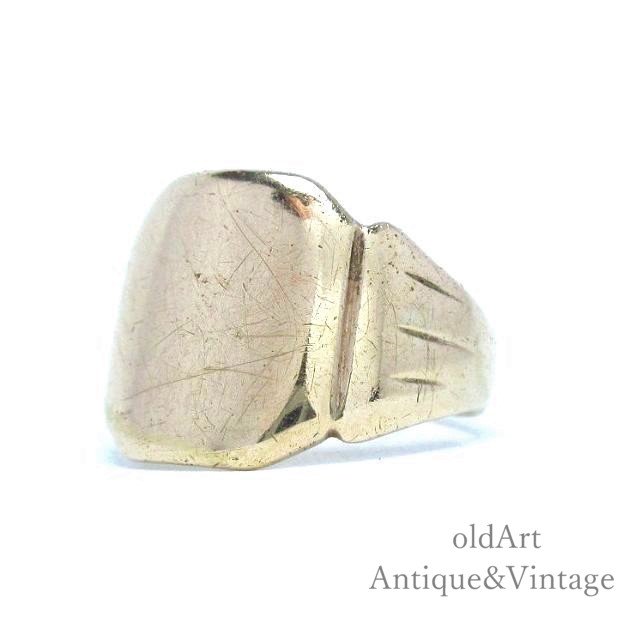 英国イギリス製ヴィンテージ彫刻印台シグネットリング指輪【9CT