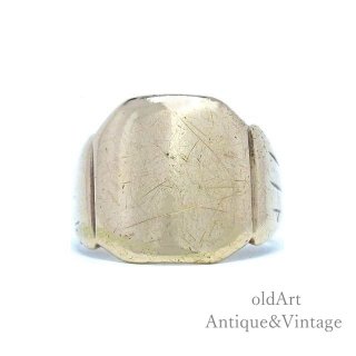 英国イギリス製ヴィンテージ彫刻印台シグネットリング指輪【9CTゴールド/9金無垢】【2号】【M-15473】
