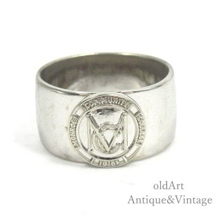 USA製1961年ヴィンテージNY Monroe Community College大学紋章スターリングシルバー製メンズカレッジリング指輪 【10.5号】【N-21964】 
