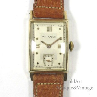 OH済スイス製1950年代ヴィンテージWITTNAUERウィットナーレクタンギュラー10KGF金張り手巻き式メンズウォッチ腕時計【N-22027】