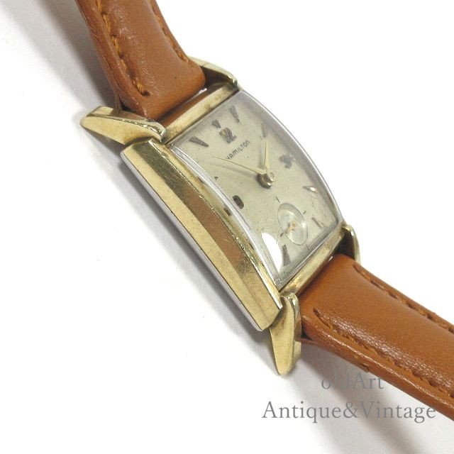 USA1940年代ヴィンテージHAMILTONハミルトンスクエア型10KGF金張り手巻き式メンズウォッチ腕時計【N-22028】 -Antique &  Vintage shop oldArt オールドアート