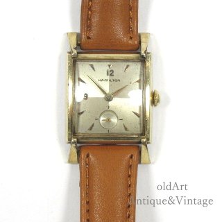 OH済USA1940年代ヴィンテージHAMILTONハミルトンスクエア型10KGF金張り手巻き式メンズウォッチ腕時計【N-22028】 