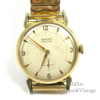 OH済スイス製ヴィンテージ1960年代GRUENグリュエンPRECISION手巻き式メンズ腕時計【N-22031】 
