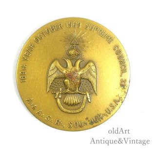 USA1969年フリーメイソンオフィシャル33階位双頭鷲コインメダル【N-22058】@