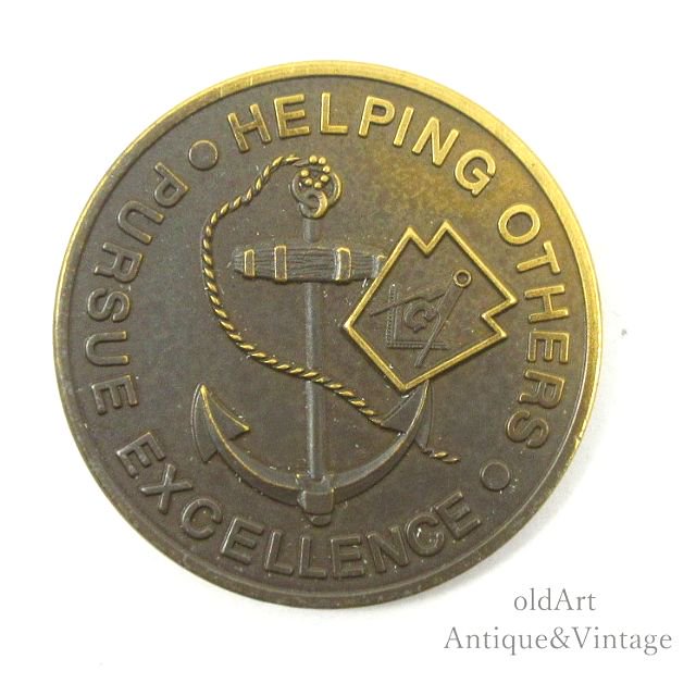 USA2003年フリーメイソングランドロッジオフィシャル錨アンカーコインメダル【N-22066】@-Antique u0026 Vintage shop  oldArt オールドアート